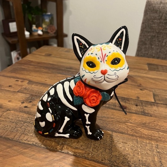 NWT Blue Sky Día De Los Muertos Cat Kitty Halloween Day of the Dead Decor - Picture 4 of 13